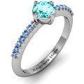 Centre Round Stone Ring with Twin Accent Rows Centre round stone ring with twin accent rows product view