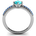 Centre Round Stone Ring with Twin Accent Rows Centre round stone ring with twin accent rows product view