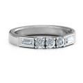 Charmed by Love Ring with three round stones and baguette accents