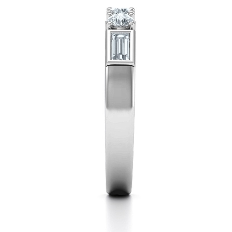 Charmed by Love Ring with round stones and baguette accents
