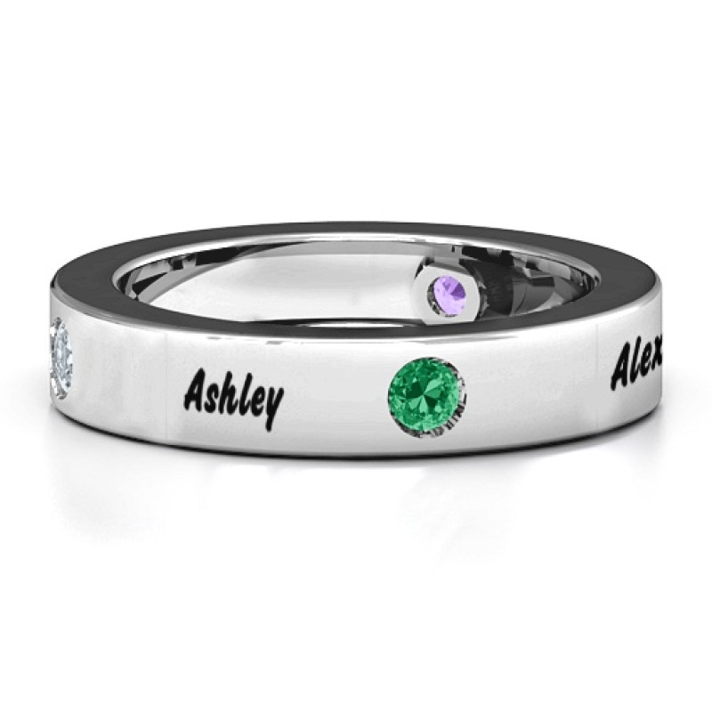 Circular Band Ring with 2–5 Stones Custom circular band ring with round stones