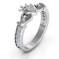 Classic Claddagh Heart-Cut Ring with Accent Stones Classic Claddagh heart-cut ring with accent stones