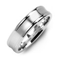Classic Contoured Men's Ring with Brushed Centre Classic contoured men's ring with a brushed centre