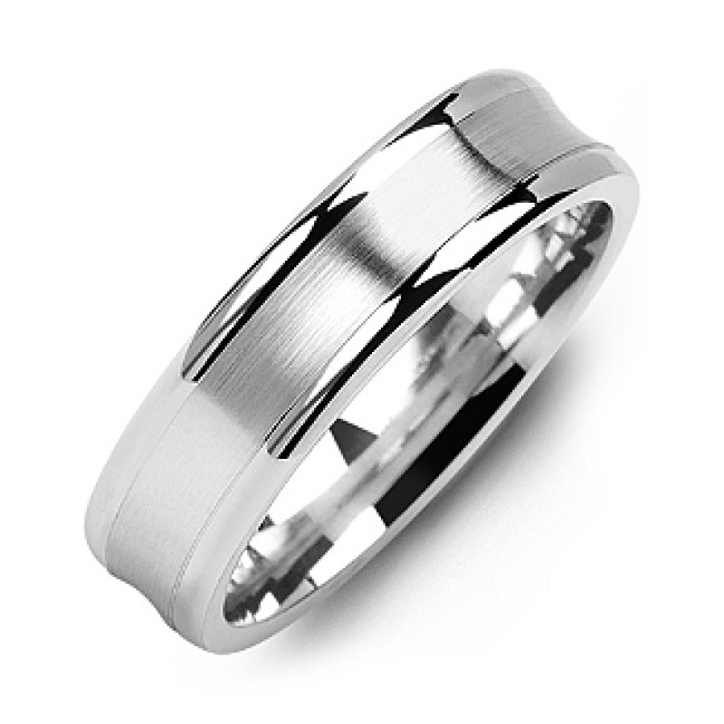 Classic Contoured Men's Ring with Brushed Centre Classic contoured men's ring with a brushed centre