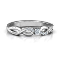 Classic Solitaire Sparkle Ring with Accented Infinity Band Classic solitaire sparkle ring with an accented infinity band
