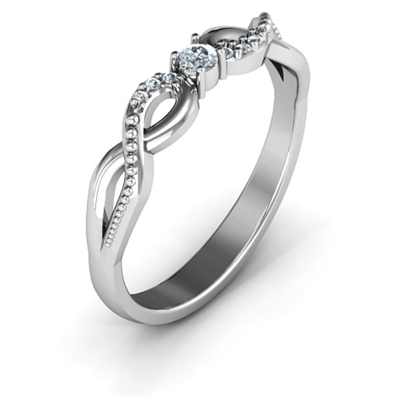 Classic Solitaire Sparkle Ring with Accented Infinity Band Classic solitaire sparkle ring with an accented infinity band