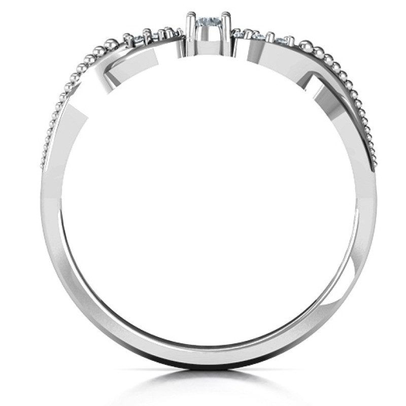 Classic Solitaire Sparkle Ring with Accented Infinity Band Classic solitaire sparkle ring with an accented infinity band