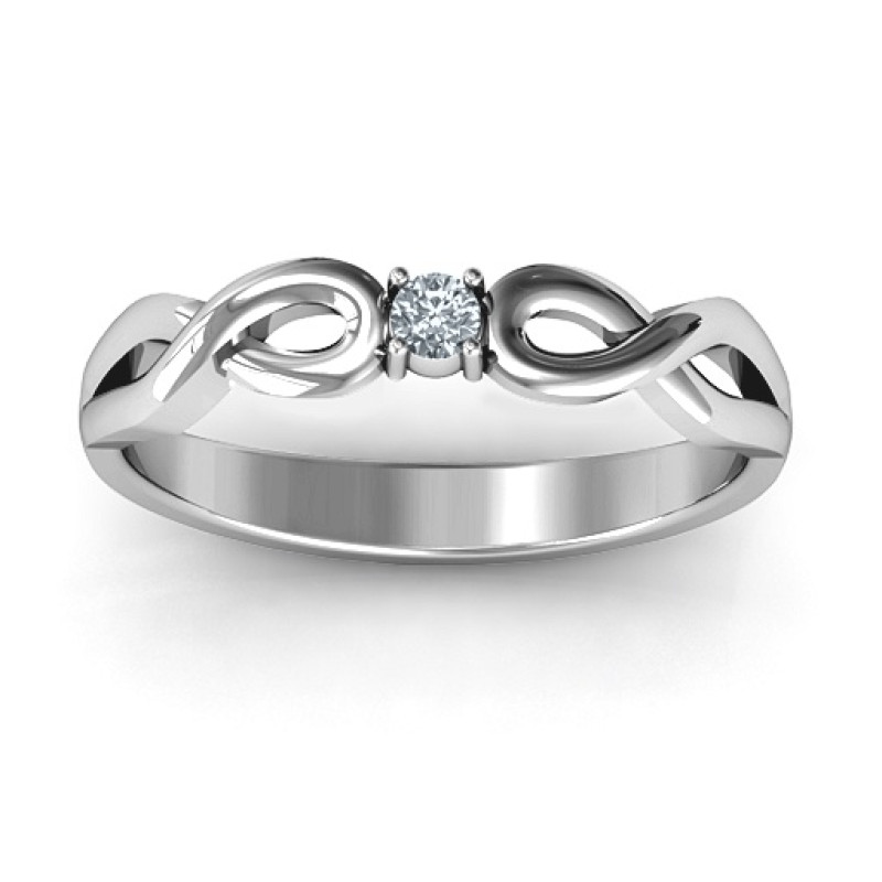 Classic Solitaire Ring with Infinity Band Classic solitaire ring with infinity band product view