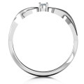 Classic Solitaire Ring with Infinity Band Side View Classic solitaire ring with infinity band side view