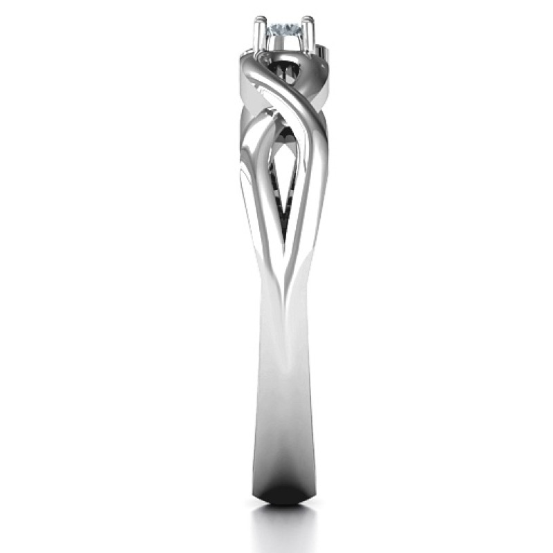 Classic Solitaire Ring with Infinity Band Alternate View Classic solitaire ring with infinity band alternate view
