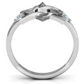 Classic Star of David ring with two round stone settings