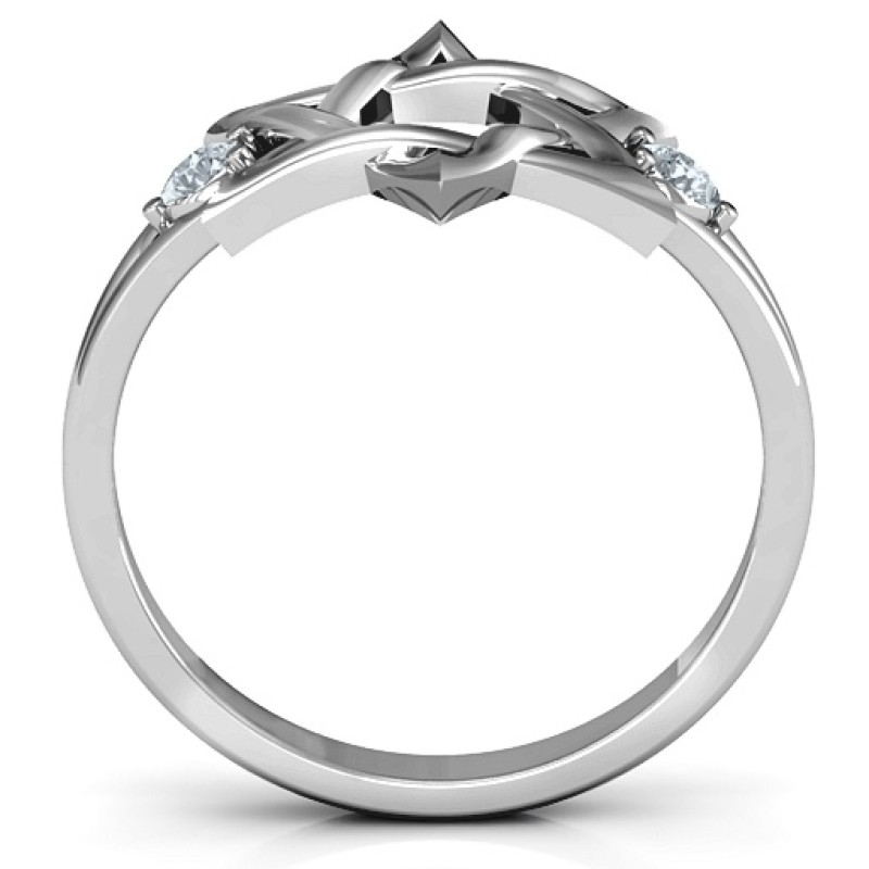 Classic Star of David ring with two round stone settings