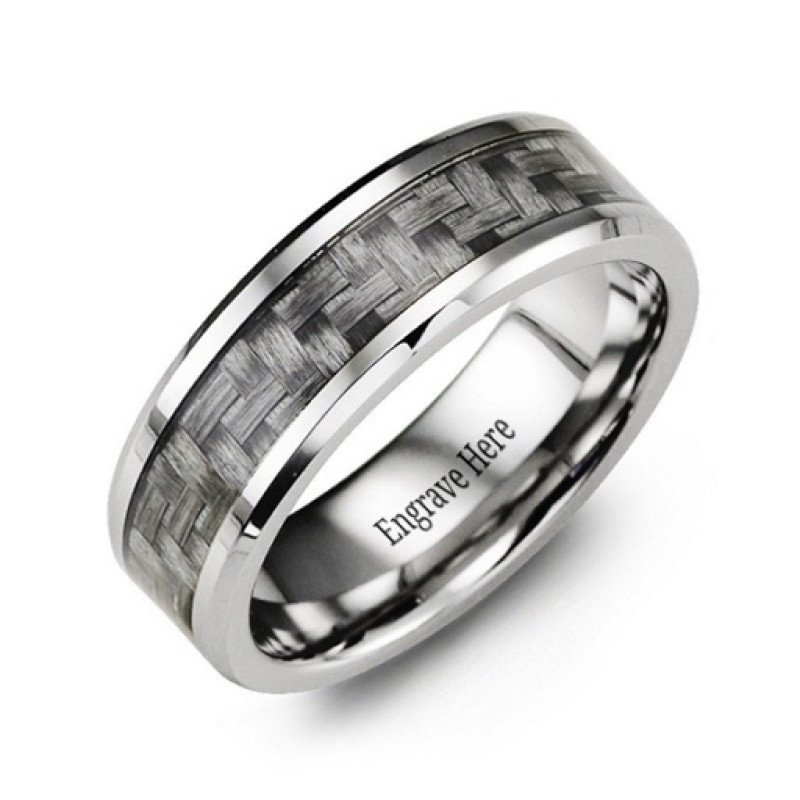 Cobalt & Carbon Fiber Ring 7 mm cobalt and carbon fiber men's ring