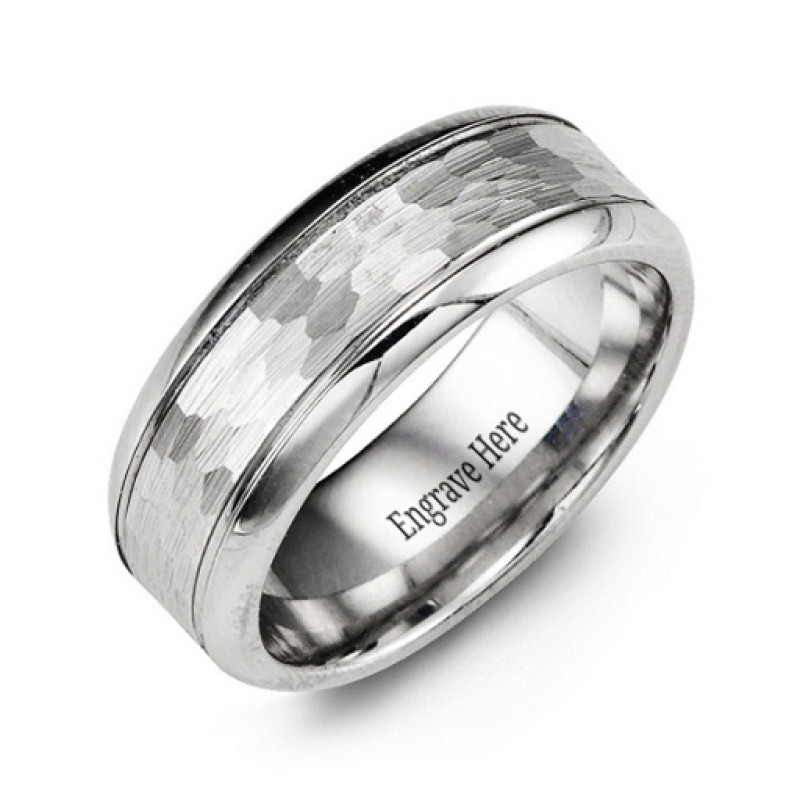Cobalt Patterned Ring Cobalt patterned ring with polished and brushed finish