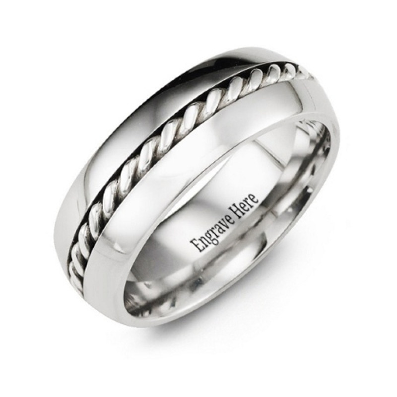 Cobalt Rope Ring Cobalt Rope Ring with coiled rope centre detail