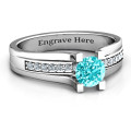 Column Set Solitaire Ring Column Set Solitaire Ring with round centre stone and prong-set accent stones