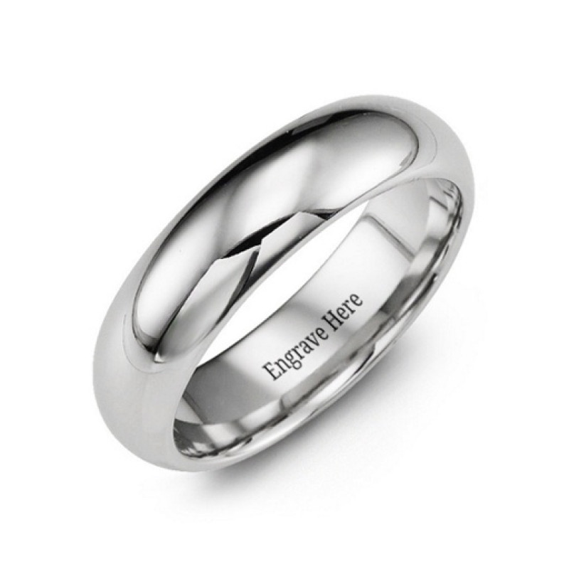 Comfort Cobalt Ring with a polished 7 mm rounded band