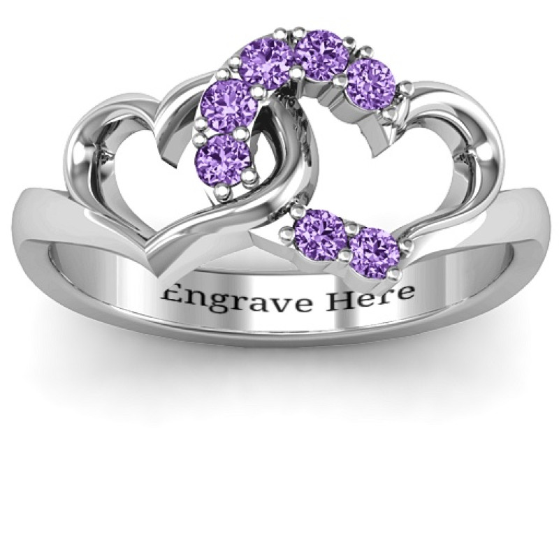 Connecting Hearts Ring Connecting Hearts Ring with seven round stones