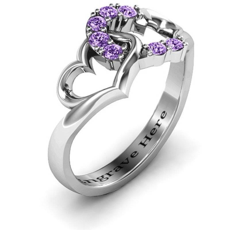 Connecting Hearts Ring Connecting Hearts Ring with seven round stones