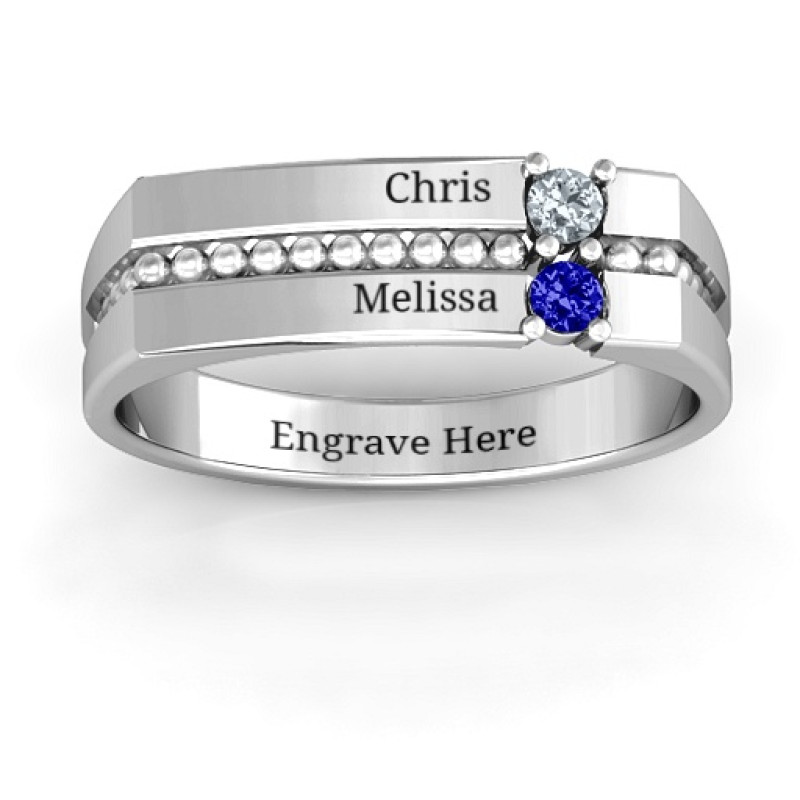 Crevice Beaded Women's Ring product view