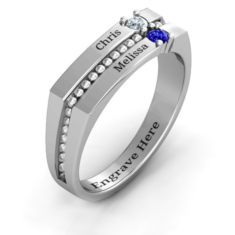 Crevice Beaded Women's Ring product view