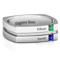 Crevice Grooved Square-shaped Gemstone Men’s Ring Crevice grooved square-shaped men's ring with gemstone detail