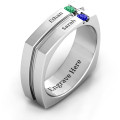 Crevice Grooved Square-shaped Gemstone Men’s Ring Detail Crevice grooved square-shaped men's gemstone ring detail