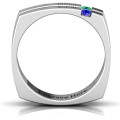 Crevice Grooved Square-shaped Gemstone Men’s Ring View Crevice grooved square-shaped men's gemstone ring view