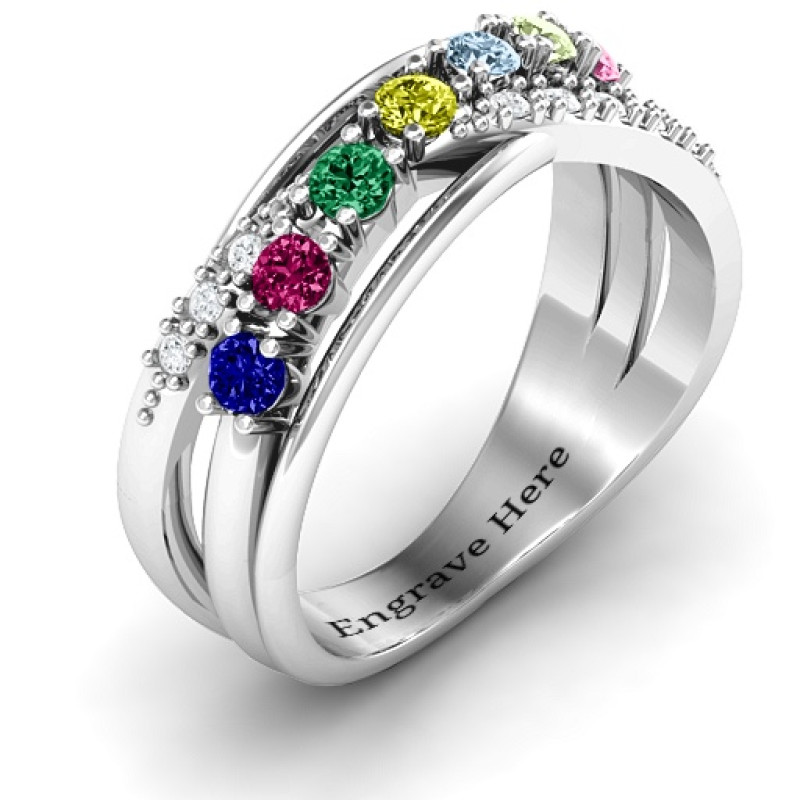 Crossover Accent Multi Band Ring Crossover Accent Multi Band Ring view