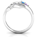 Cupid's Hold Love Ring with floating heart and arrowhead band