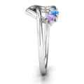 Cupid's Hold Love Ring with floating heart and arrowhead band