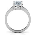 Cushion Cut Solitaire with Accents Ring Cushion cut solitaire ring with round accent stones