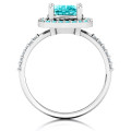 Cushion Cut Statement Ring with Halo Cushion cut statement ring with a round stone halo