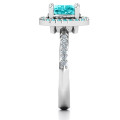 Cushion Cut Statement Ring with Halo Cushion cut statement ring with a round stone halo