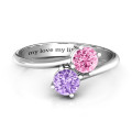 Destined For Love Double Gemstone Ring Destined For Love double gemstone ring with interlocking round centre stones