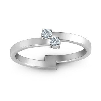 Diagonal Dazzle Ring With 2-3 Gemstones Diagonal Dazzle Ring With 2-3 Gemstones