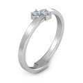 Diagonal Dazzle Ring with two or three gemstones