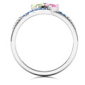 Diagonal Dream Ring with Heart Stones product view
