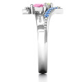 Diagonal Dream Ring with Heart Stones product view