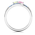 Diagonal Dream Ring With Round Stones - View 4 Diagonal Dream Ring with round stones and split-shank band
