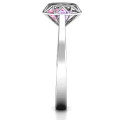 Diamond Cage Ring with Encased Heart Stones - View 4 Diamond cage ring with encased heart stones