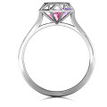Diamond Cage Ring with Encased Heart Stones - View 5 Diamond cage ring with encased heart stones