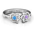 Double Celtic Gemstone Ring Double Celtic Gemstone Ring with two round gemstone settings