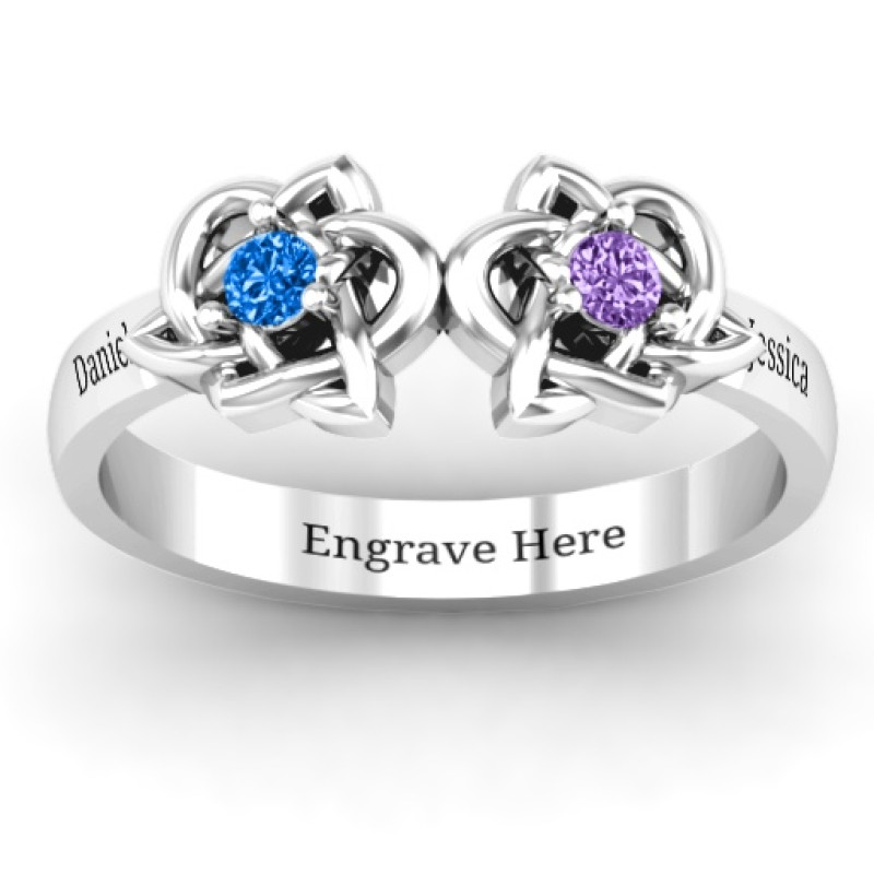 Double Celtic Gemstone Ring view Double Celtic Gemstone Ring product view