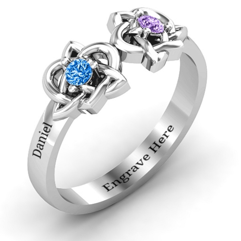 Double Celtic Gemstone Ring view Double Celtic Gemstone Ring product view