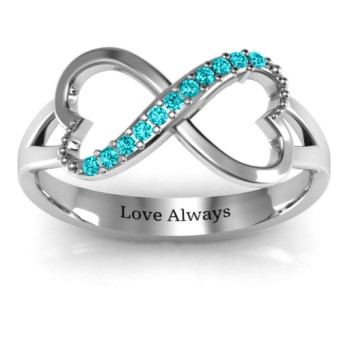 Double Heart Infinity Ring with Accents Double Heart Infinity Ring with Accents