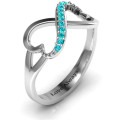 Double Heart Infinity Ring with Accents product view