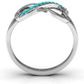 Double Heart Infinity Ring with Accents product view