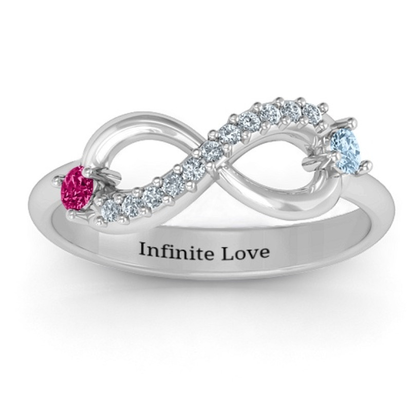 Double Stone Infinity Accent Ring - View 2 Double Stone Infinity Accent Ring product view