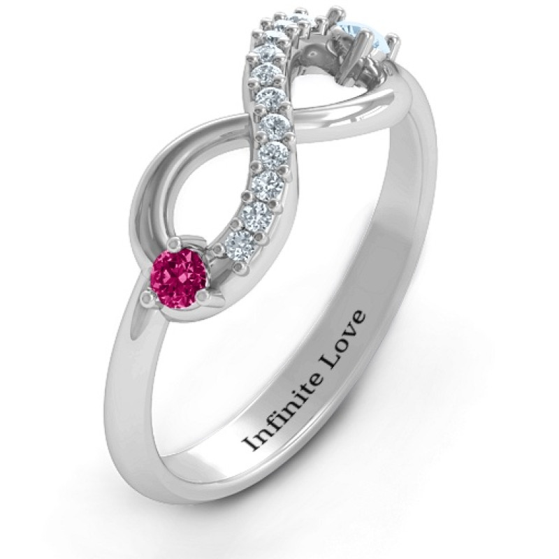 Double Stone Infinity Accent Ring - View 3 Double Stone Infinity Accent Ring product view
